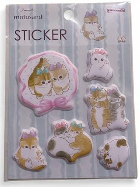 Mofusand Cat Puffy Sticker Pack - Pastel Pink & Multicolor